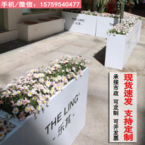 Outdoor Commercial Plaza sales municipal flower bed fence shopping mall milk tea shop outside the flower Trough iron box combination