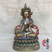 New antique antiques pure hand-painted Buddha statue brass Manjusri Bodhisattva bronze statue for ornaments