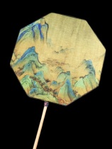 Huai Yutang Ruihe Qianli Jiangshan Figure Special-shaped Fan Frame Tuan Fan Octagonal Double-sided Hanfu Prop Printing