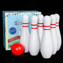 Large wooden bowling toy children indoor sports set kindergarten baby parent-child outdoor ball toy