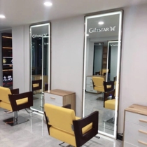 Tide shop European style minimalist beauty salon touch LED light mirror barber shop mirror hair salon makeup mirror belt