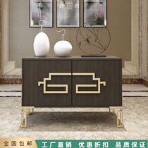 New Chinese style solid wood entrance cabinet Nordic light luxury modern simple hotel decoration cabinet Shoe cabinet Wine cabinet Dining side cabinet