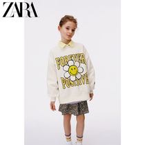 ZARA Spring loaded new child clothes girl SMILEYWORLD printed sweatshirt 0208606251