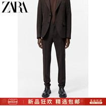 ZARA autumn new mens chocolate texture set casual pants 05931294717