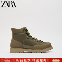 ZARA autumn new mens shoes khaki green thick-soled retro Practical hiking boots 12042820202