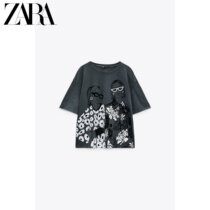 ZARA winter New Women girls print T-shirt 01131842807