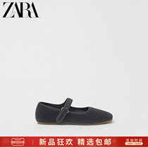ZARA new childrens shoes girls gray velvet comfortable ballet shoes dance shoes 12511830004