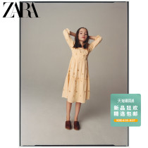  ZARA early autumn new childrens clothing girls daisy printed texture dress 01381710727