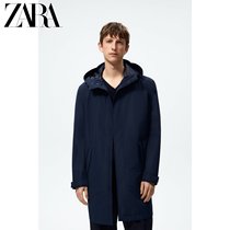 ZARA Spring New Mens Dress Press Offset Finishing Coat With Cap Pike Windsuit Jacket 2753400401