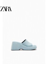 ZARA Summer New TRF Woman Shoes Blue Cowboy Slowcase Sandals 3308110 400