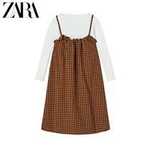 ZARA new childrens dress girls plaid stitching dress 01718702049
