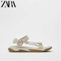 ZARA spring new mens shoes light rice yellow with accessories tech material thick bottom sandals 2719820002