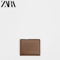 ZARA Spring New Pint Mens Bag Brown Zero Money Bag Design Leather Clip 3803920105