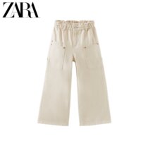 ZARA Spring Dress New Child Clothing Girl Wide Leg Tooling Jeans 4302603710