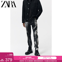 ZARA Autumn Winter New Mens skinny feet pickling black jeans 00840328800