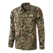 Tactical shirt Mens long sleeve lapel shirt Army fan spring and summer outdoor breathable quick-drying shirt Wear-resistant tooling clothing