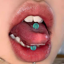 Jewelry so beautiful to the heart tongue nail spice girl design sense niche tongue ring cute titanium steel tongue nail perforated jewelry