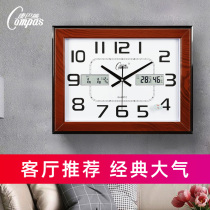 Kangba Silk silent wall clock living room Chinese quartz clock creative clock Household simple modern clock Wall-mounted watch