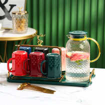 Light luxury ceramic water cup tea set cup tea cup tea cup set household living room glass kettle water equipment hospitality hospitality modern