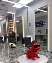 Factory store Chaodian perm dyeing hair salon special simple hairdressing mirror table touch LED light mirror haircut mirror