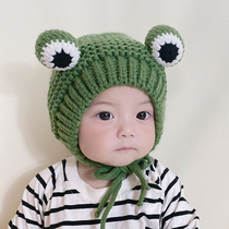 Baby hat autumn and winter infant wool cap Frog Baby hat 1 year old cute super cute winter warm 2 knitted hat