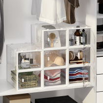 Storage box Simple transparent plastic front opening dustproof and anti-oxidation finishing box AJ shoe cabinet student dormitory artifact household