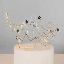 Wrought iron insert wrought iron moon wrought iron love Iron Crown birthday cake decoration placard