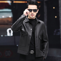 Spring and Autumn Haining leather leather mens sheep jacket youth short locomotive clothing Korean slim handsome coat