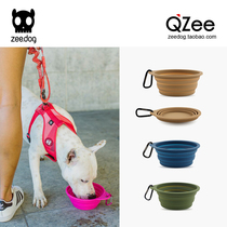 QZee American Zeedog Pooch Portable Accompanying Bowl Folding Silicone Dog Basin Hireham Cat Dog Pet Cutlery