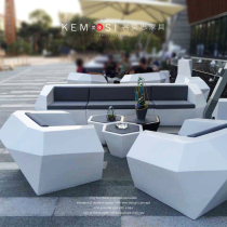 FRP diamond-shaped sofa combination furniture outdoor seat creative designer leisure reception negotiation armchair