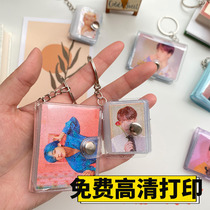 Mini photo album Big head sticker 1 inch 2 inch album collection collection book collection key chain pendant creative birthday gift