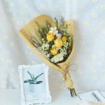 Rose kapok dried flower bouquet eucalyptus flower bouquet eucalyptus series simple decoration birthday gift shooting props vase
