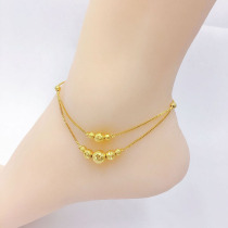 Vietnam sand gold anklet ladies Korean version of simple personality imitation gold plated 18K gold jewelry beads for a long time not color