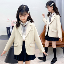 Girl small suit 2021 Autumn New style English style suit College wind primary school childrens coat spring and autumn