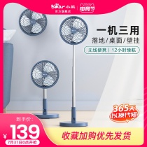 Bear electric fan Household floor fan Large wind vertical low noise small dormitory wall fan Wall-mounted desktop fan