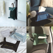 Toilet paper bag fabric velvet tissue set car with ins wind pumping paper bag cute car tissue box storage