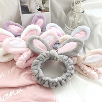 Cute selling cute three-dimensional rabbit ears wash face makeup mask hair band hair hoop Korean hair accessories headwear hair card