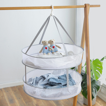Hanging sweater net pocket clothes basket household cashmere sweater artifact cool clothes hangers tile blue basket
