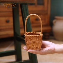 Mini handmade willow basket decorative floral set home decoration flower basket
