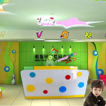 Spot front desk kindergarten reception desk custom corner cashier desk welcome desk company bar table manufacturers