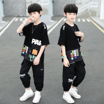 Childrens clothes boy summer clothing suit 2022 new CUHK Tong Han version Short sleeves Summer boy Ocean Shuai Qi Tide Clothes