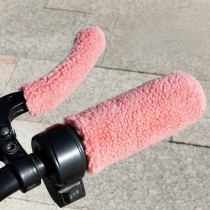 Cold-proof thickened handle cover warm electric vehicle bicycle three-wheeled universal handle cover heating plush handguard winter