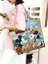 Embroidered cloth bag womens autumn and winter Joker casual shoulder bag large capacity commuter college students Class portable canvas bag