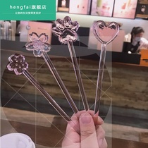 Starbucks new Cherry blossom glass mixing stick Pink girl coffee drainage stick Cute cat claw glass mixing stick