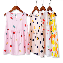 Girls Dresses Childrens Clothing Childrens 2021 summer new girl skirt baby Korean version princess short sleeve cotton skirt