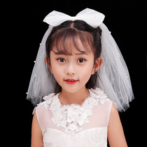 New playful cute flower girl small head yarn Bride wedding license photo headgear little girl Pearl yarn
