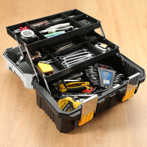 Three-layer folding tool box multi-layer hardware electrician storage box household maintenance car special storage box tool box