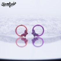 Shinma F-136 titanium butterfly butterfly butterfly engraved snap loop earrings nasal septum earrings