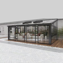 Shanghai European-style villa aluminum alloy glass sun room sound insulation broken bridge aluminum doors and windows seal balcony terrace patio patio customization