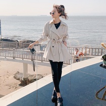 Temperament windbreaker coat womens long small man Spring and Autumn New 2021 Korean version of East Gate Joker coat tide